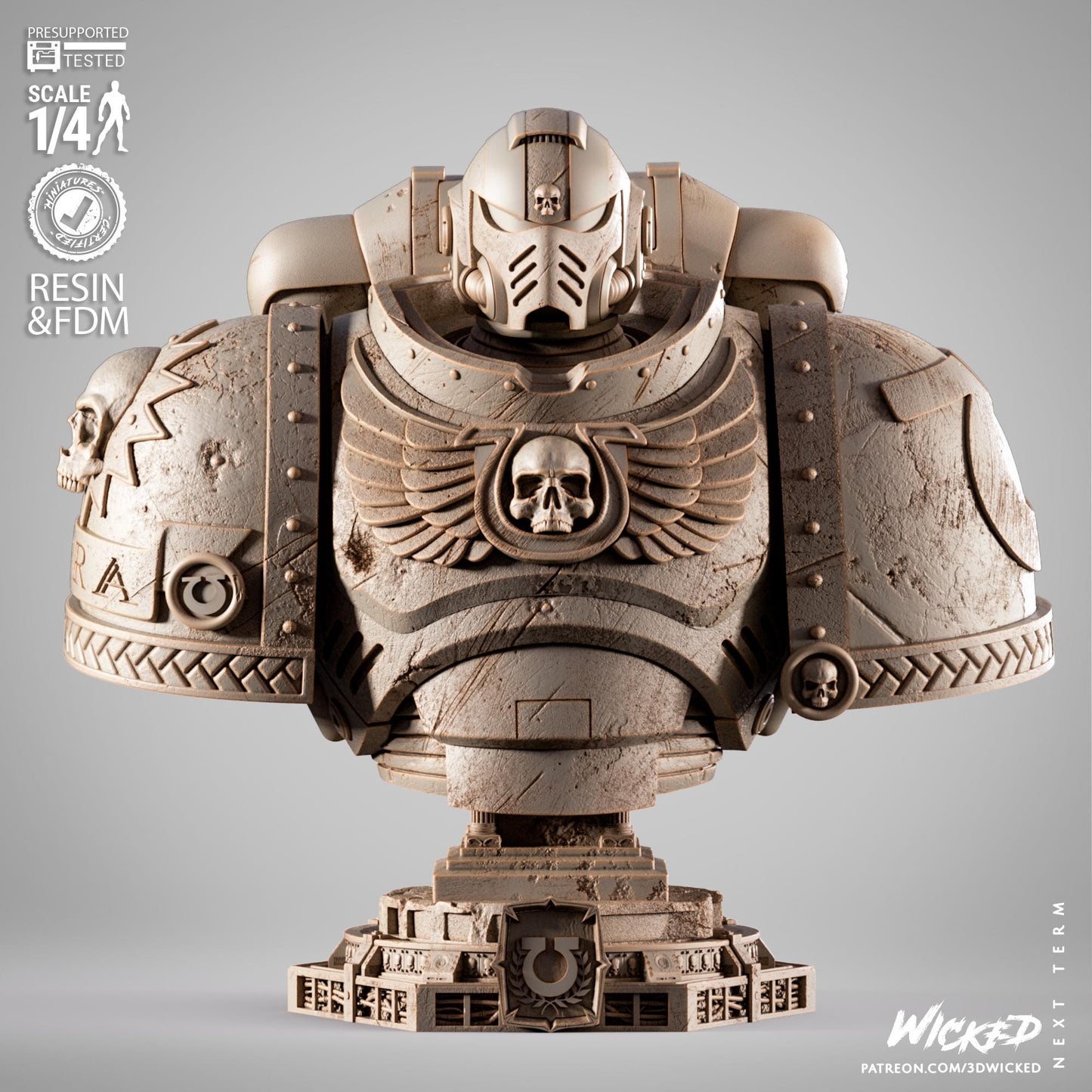 Warhammer 40K Titus Bust | Maximum Detailed 16K Ultra-High Definition