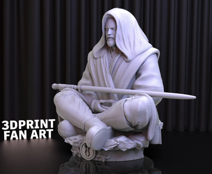 Hand-Painted Obi Wan Kenobi Bust | Maximum Detailed 16K Ultra-High Definition