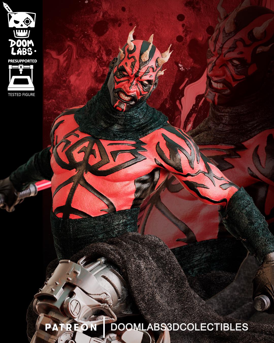 Darth Maul Clone Wars / Solo Cybernetic Statue | Maximum Detailed 16K Ultra-High Definition