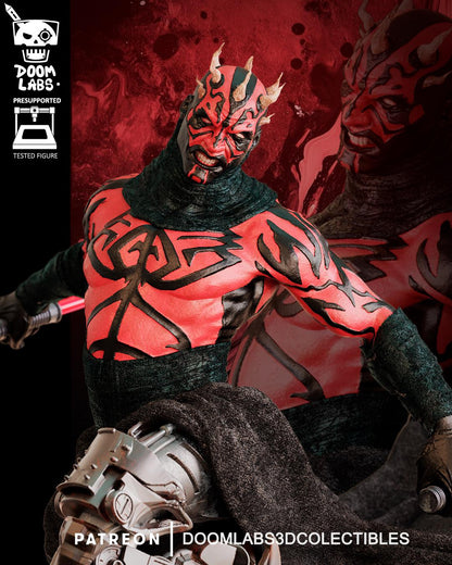 Darth Maul Clone Wars / Solo Cybernetic Statue | Maximum Detailed 16K Ultra-High Definition