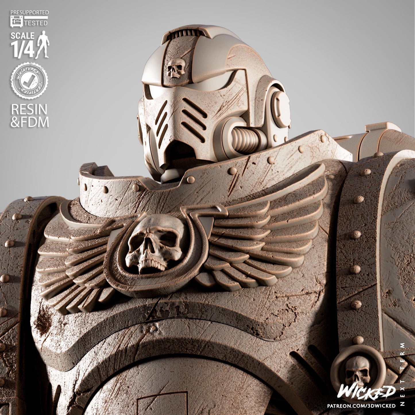 Warhammer 40K Titus Bust | Maximum Detailed 16K Ultra-High Definition