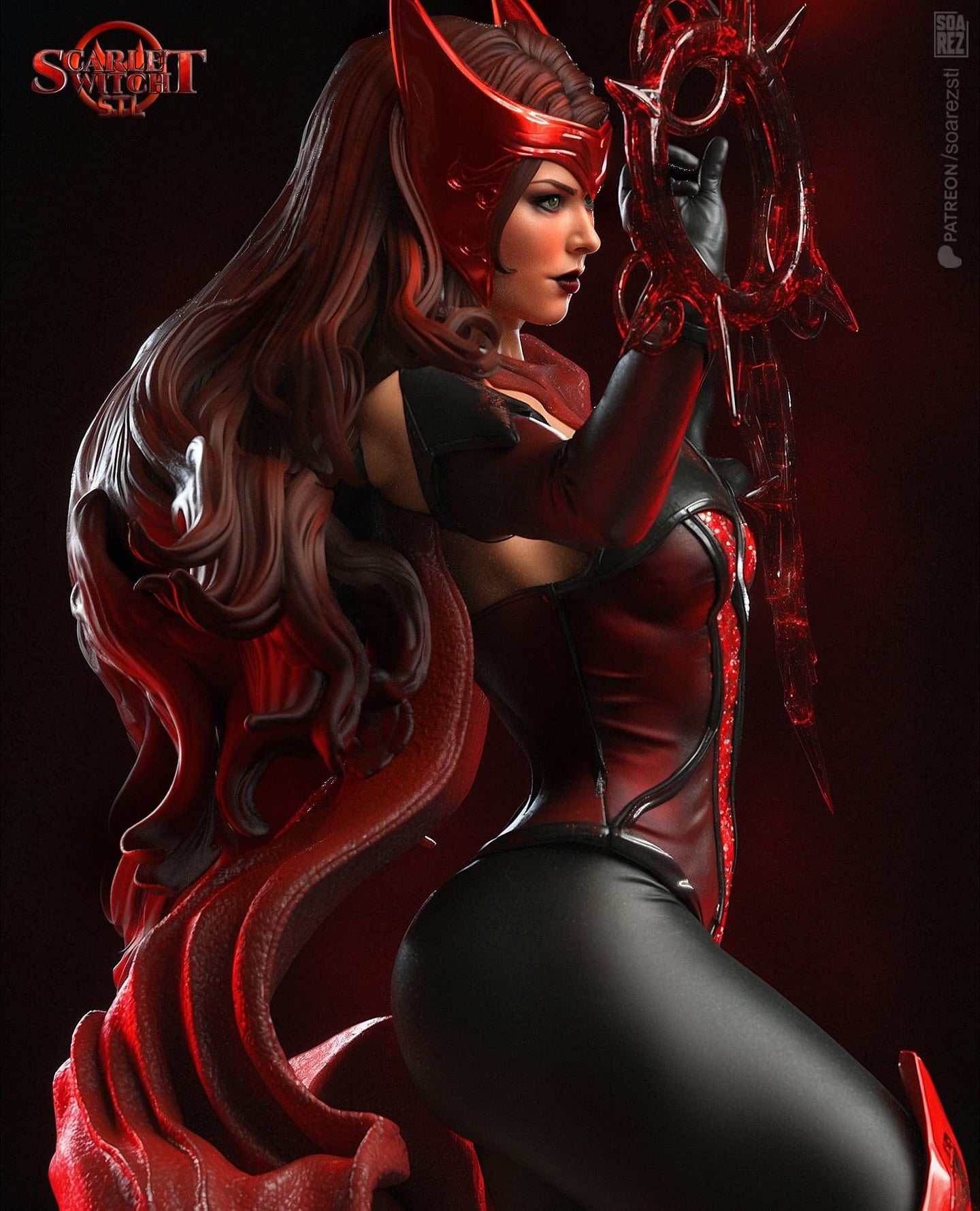 Scarlet Witch Statue | Maximum Detailed 16K Ultra-High Definition