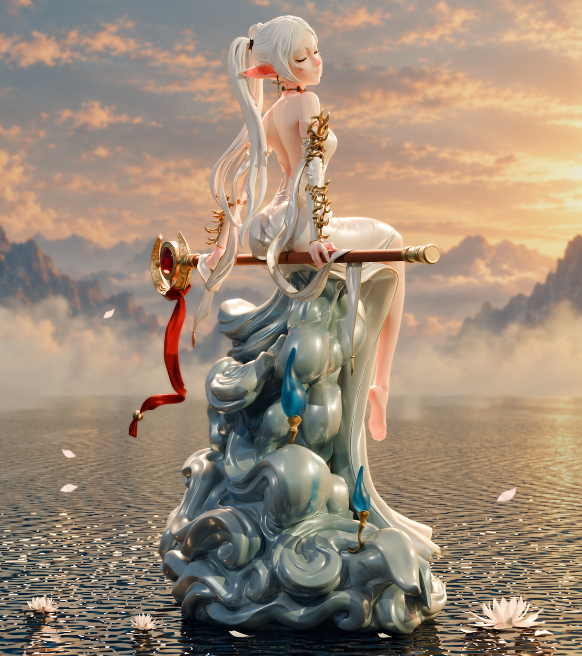 Frieren Beyond Journey's End Sculpture | Maximum Detailed 16K Ultra-High Definition