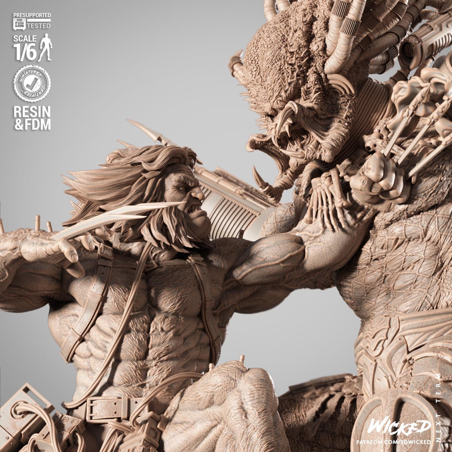 Weapon X vs Predator Diorama | Maximum Detailed 16K Ultra-High Definition