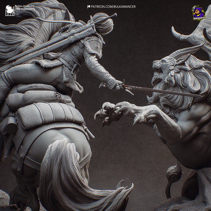 Ciri vs Manticore Diorama | Maximum Detailed 16K Ultra-High Definition