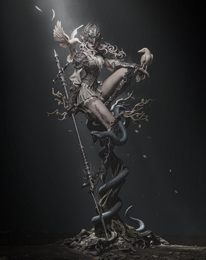 Lenora Queen of Crows Sculpture | Maximum Detailed 12k Resin Printed Figure
