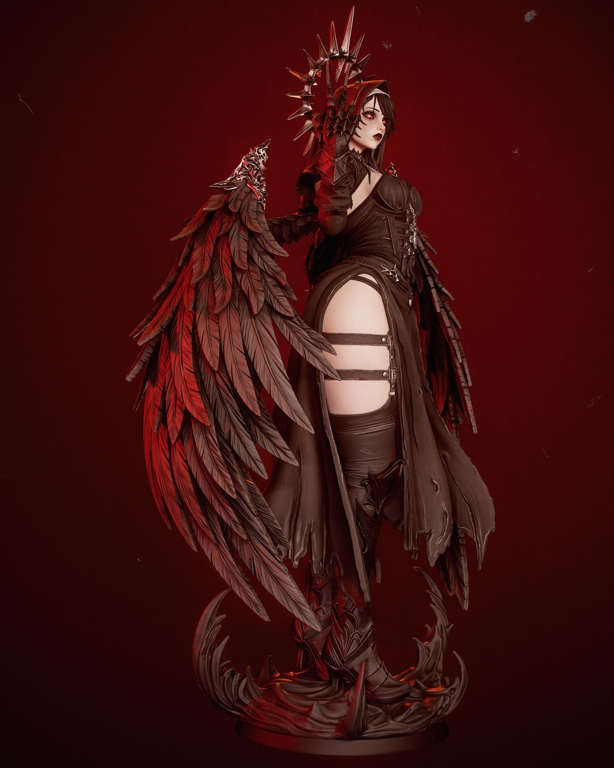 Corrupted Nun Dark Fantasy Statue | Maximum Detailed 12k Resin 3D Printed Figure