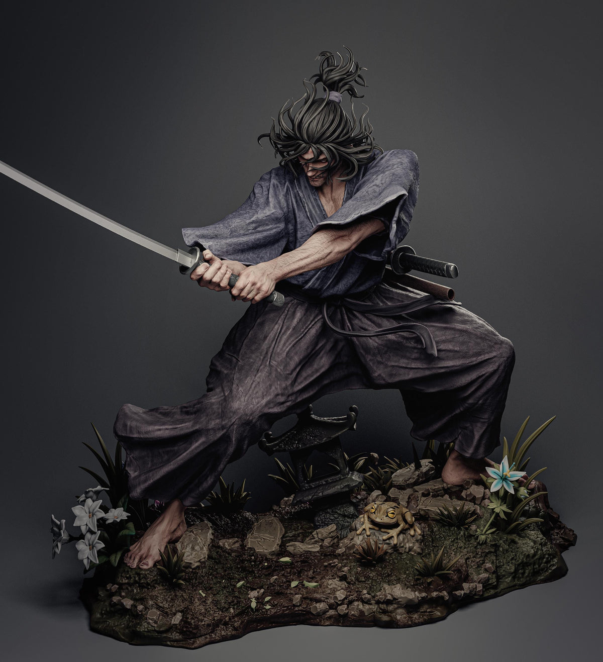 Legendary Samurai Ronin Miyamoto Musashi Statue | Maximum Detailed 12k Resin Printed Figure