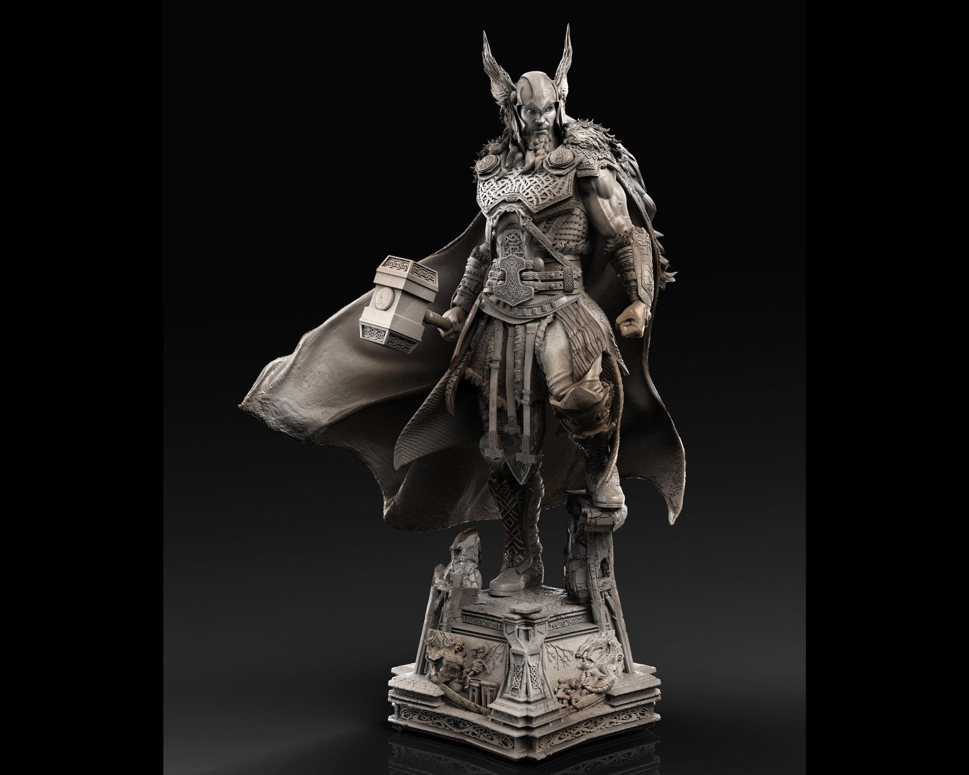 Thor God of Thunder Statue | Maximum Detailed 12k Resin Printed Figure