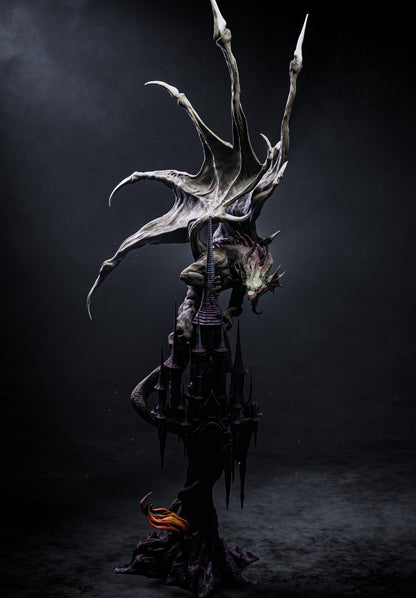 Mysterious Dragon on Dark Castle Statue | Maximum Detailed 12k Resin Printed Figure