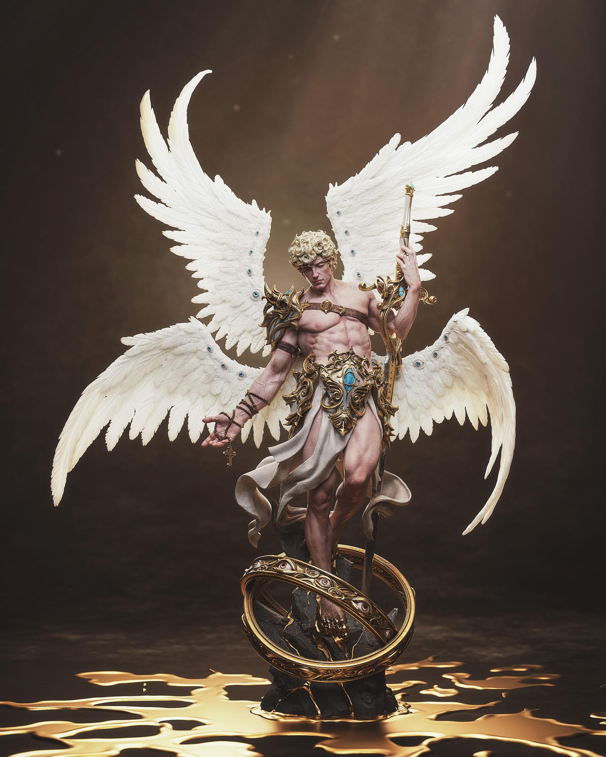 Cherubim Angel Statue | Maximum Detailed 12k Resin Printed Figure