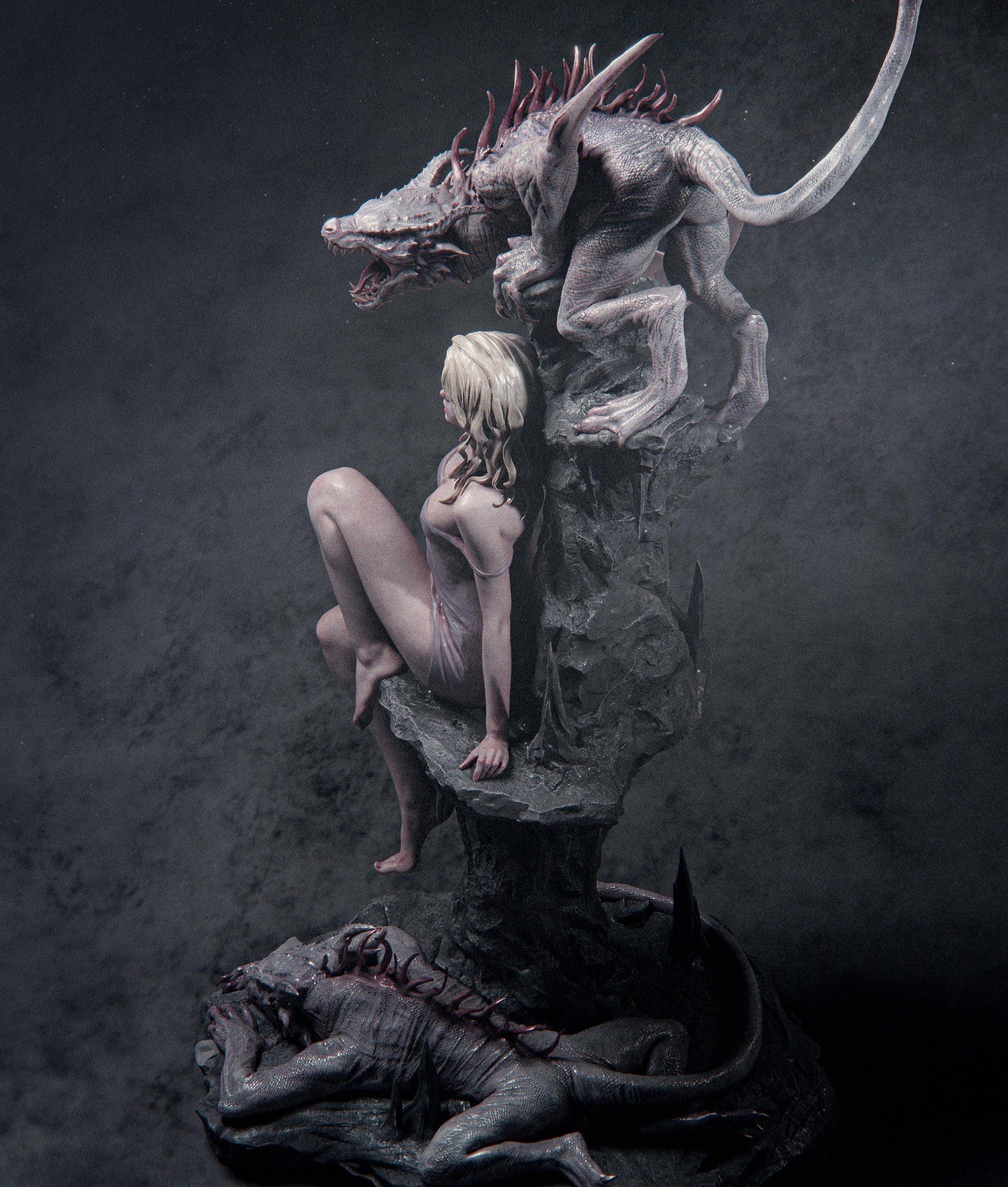 Elegy of Wyrm Statue | Maximum Detailed 12k Resin Printed Figure